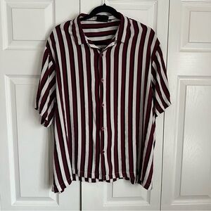 7 Diamonds Mens Striped Shirt Sz XL Preppy Bowling Classic Casual Hipster Comfy